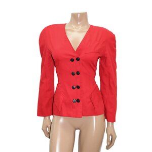 Gamma Power Sculptural Red Fitted Blazer Jacket S